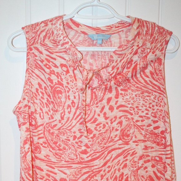 3/$20 🏷 Penmans Coral Patterned Tank Size M - Picture 2 of 3